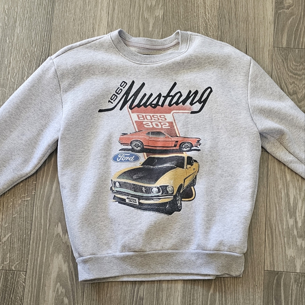 Womens 1969 Ford Mustang Graphic Crew Sweatshirt
